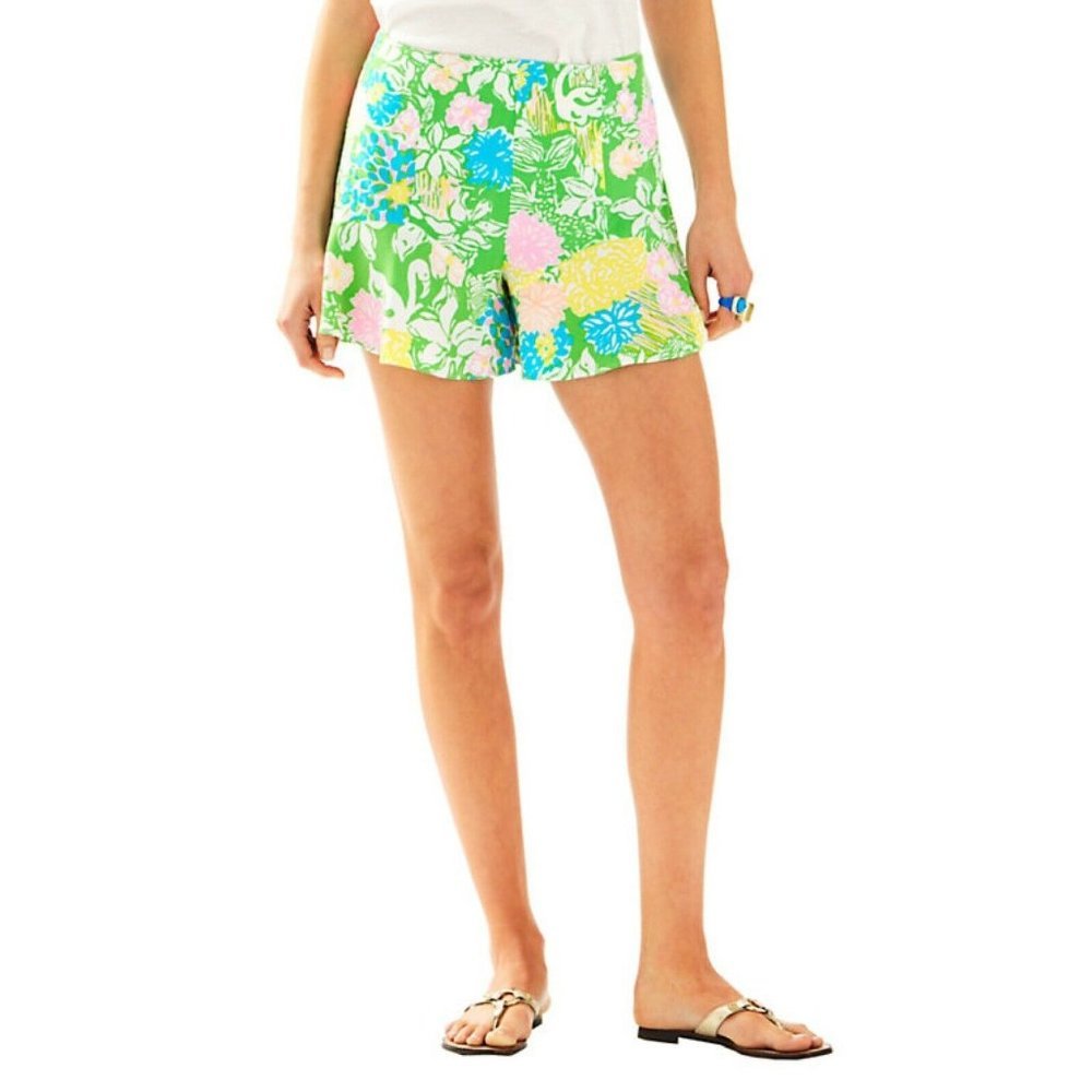 Lilly Pulitzer Folly Flouncy Skort Shorts Floral Rayon Casual Womens Size 0